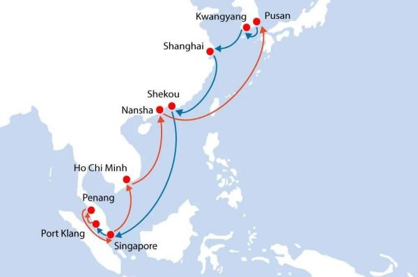 太平船务新开亚洲区内航线，串联起中国、韩国、新加坡等国9个主要港口